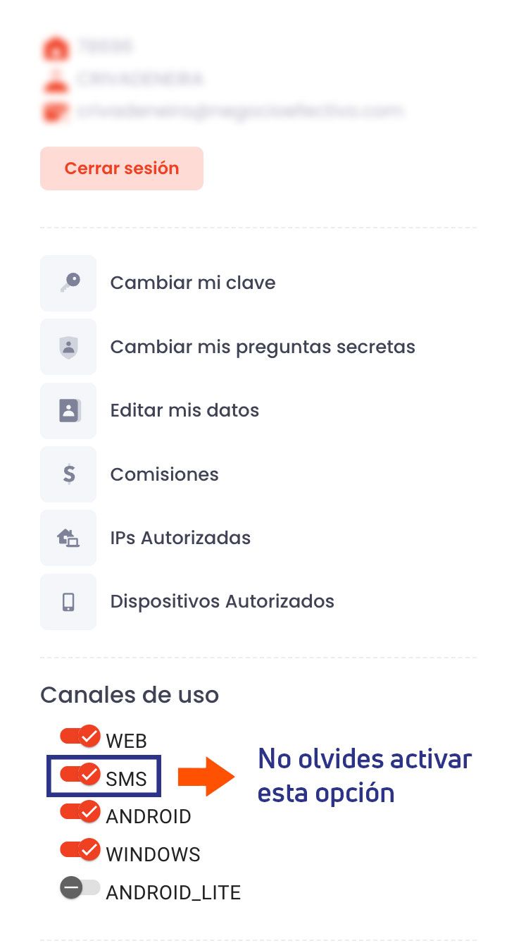 Permisos aplicación ligera