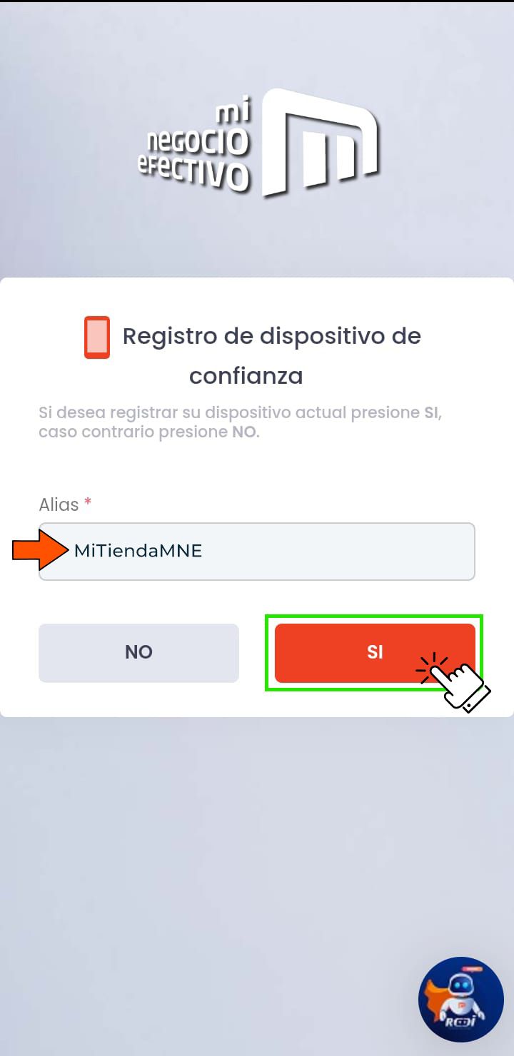 Dispositivo de confianza en Aplicación Móvil