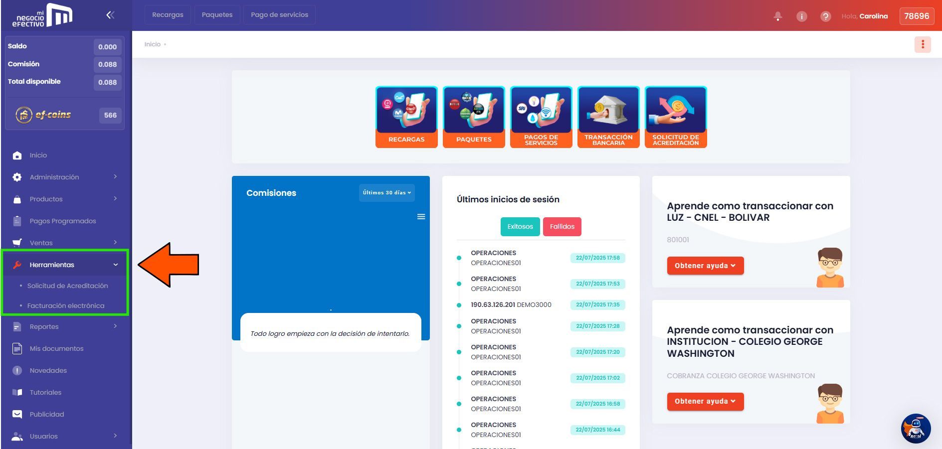 Herramientas en Plataforma Web