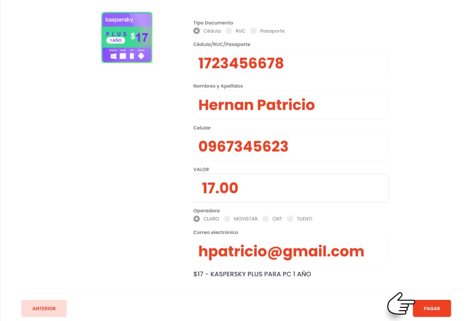 Pago licencia
