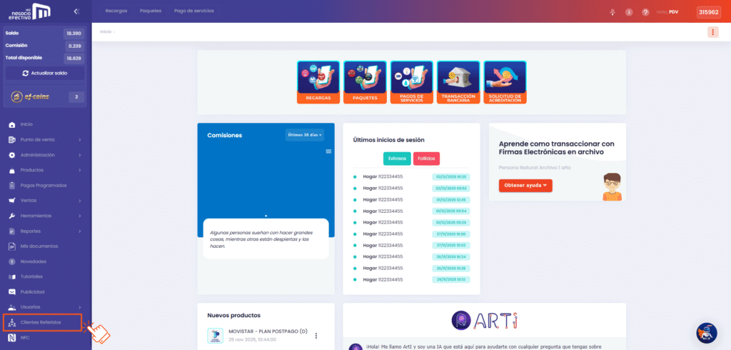 Sección referidos