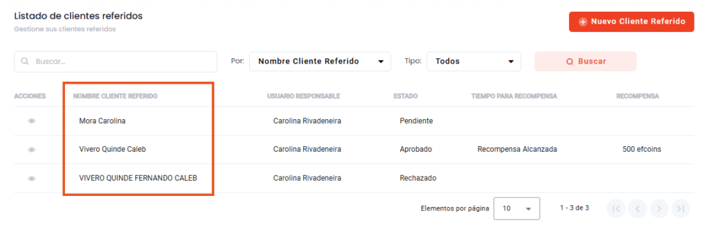 Envío de registro-programa de referidos