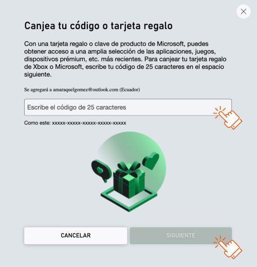 Ingreso de PIN Xbox