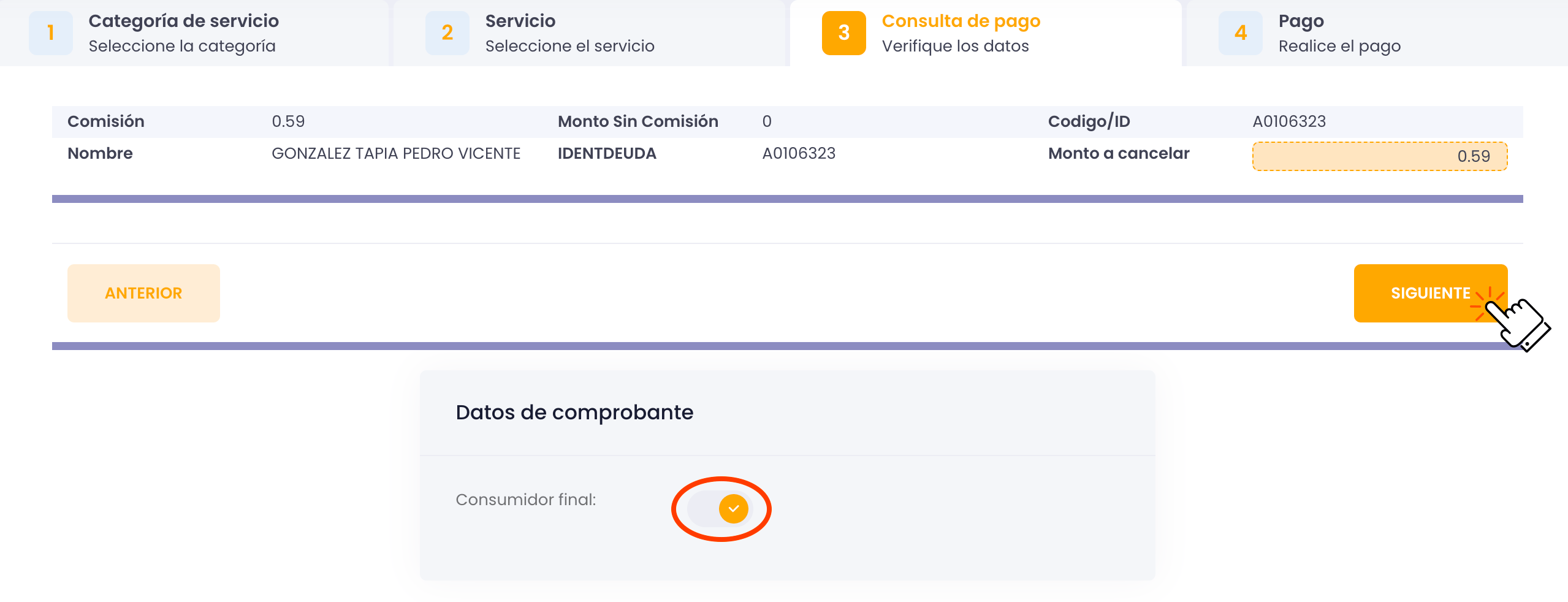 Verifica los datos