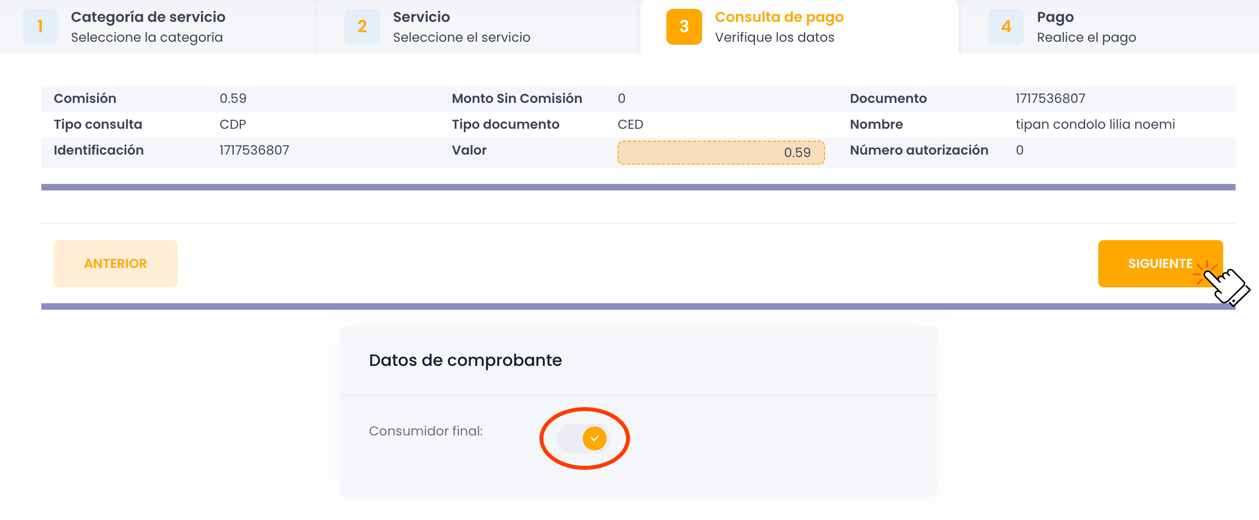 Verifica los datos