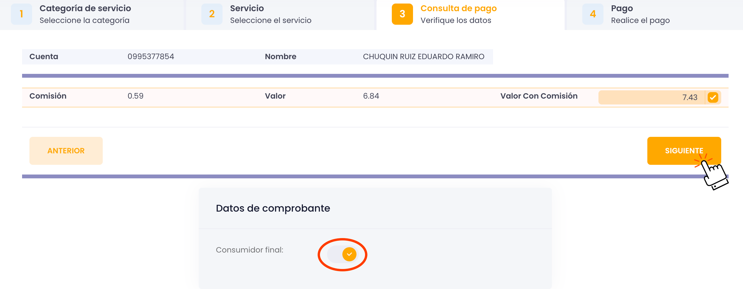 Verifica los datos