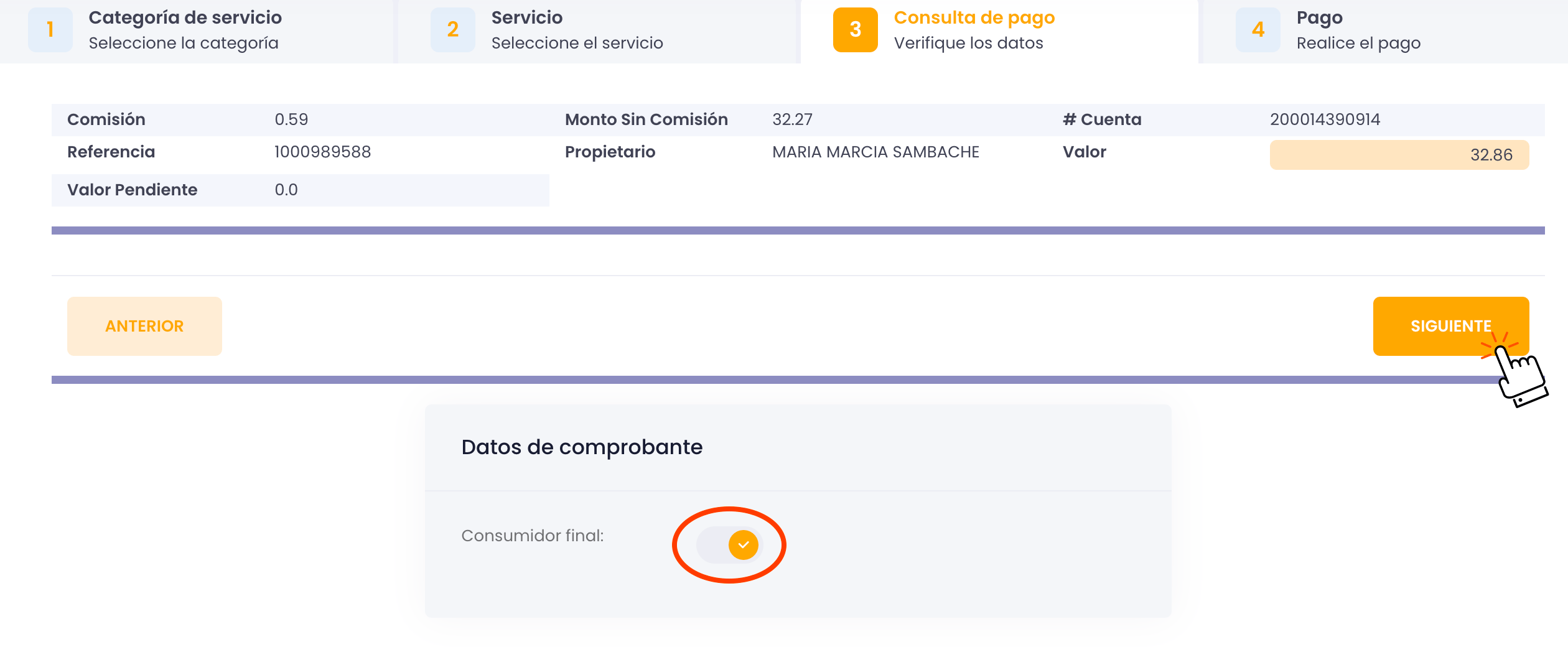 Revisa datos pago Planilla de Luz Quito