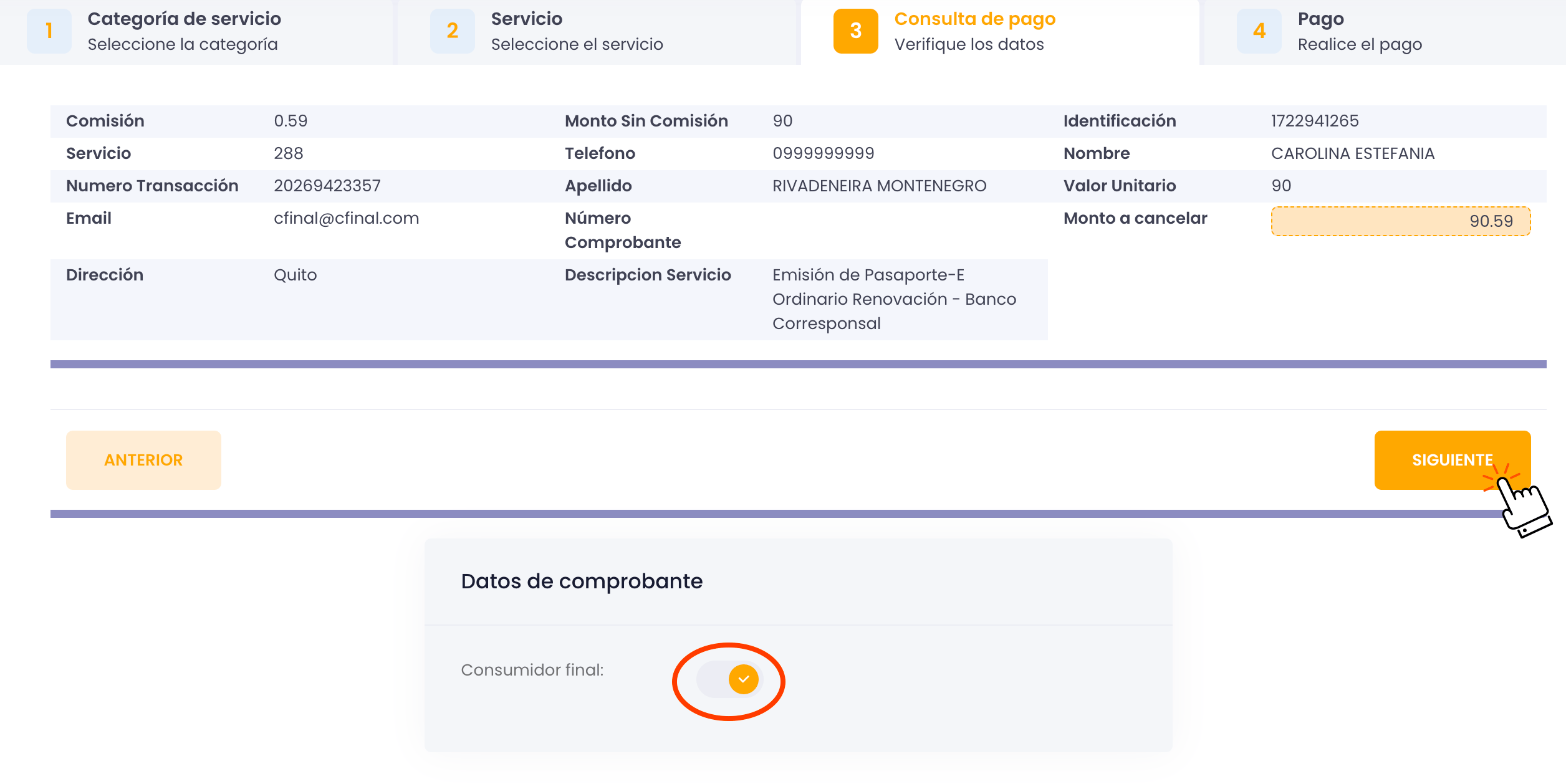 Completa datos