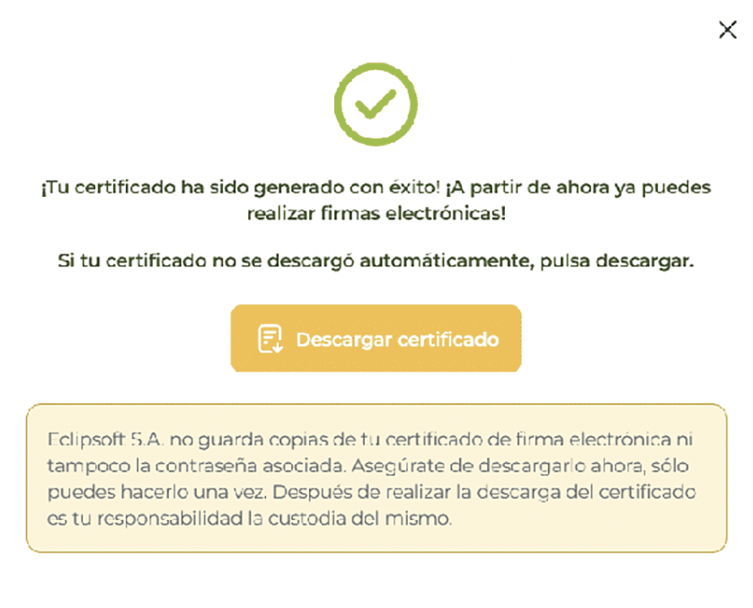 Descarga certificado