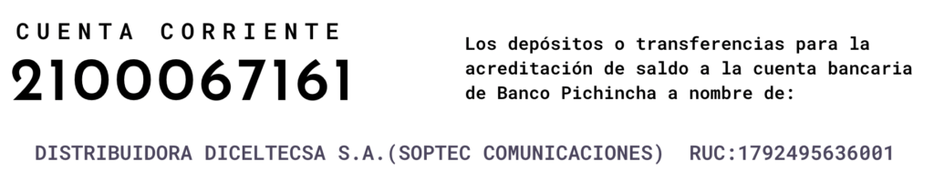 Acreditación a Banco Pichincha desde cuenta corriente