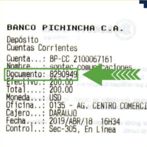 Acreditación a Banco Pichincha desde ventanilla