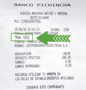 Acreditación a Banco Pichincha desde cajero automático