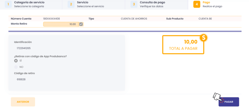 Transacción Produbanco completa