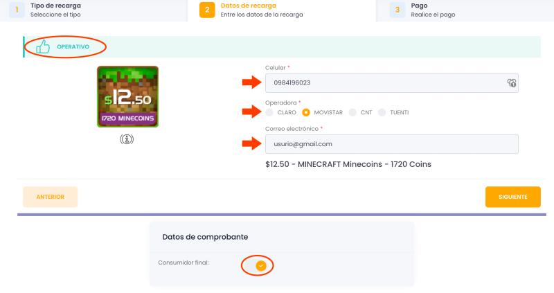 Completa los datos