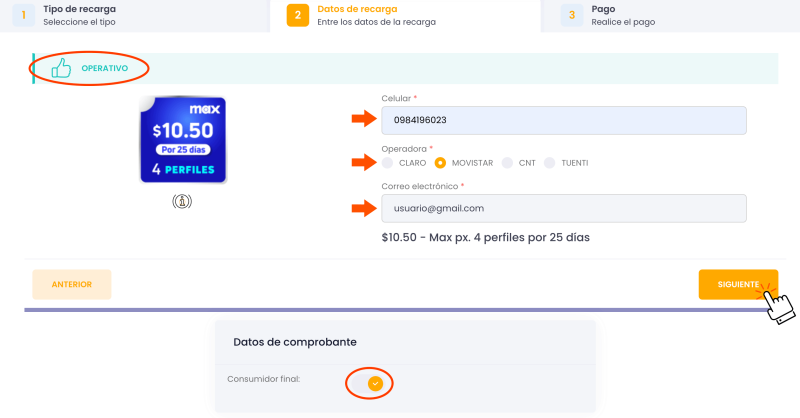 Completa los datos