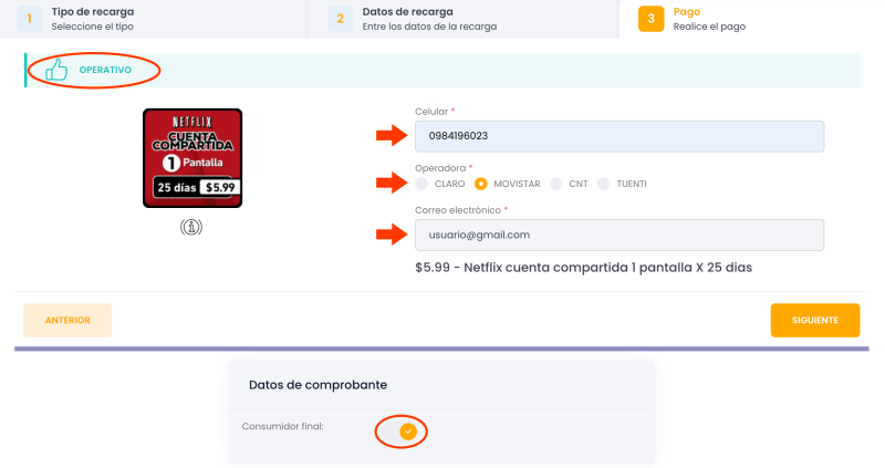 Completa los datos