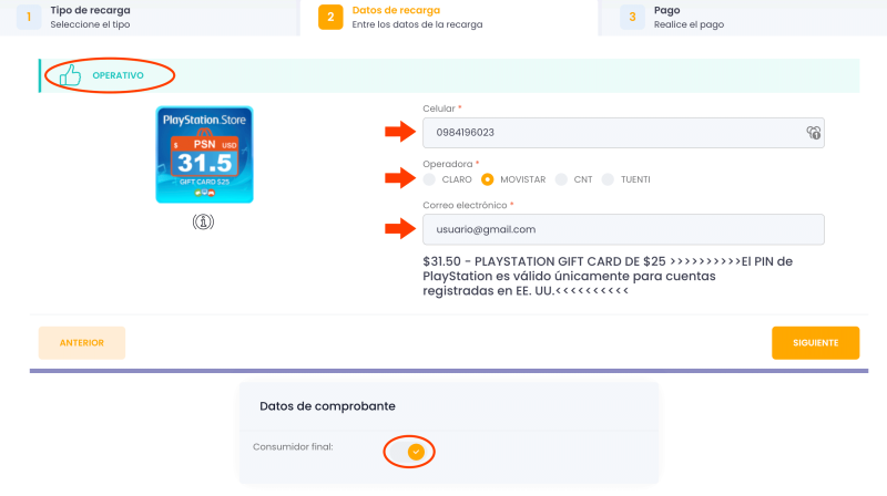 Completa los datos