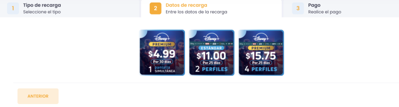 Selecciona el paquete